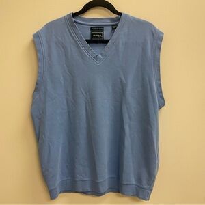 Bolle Golf Men’s Light Blue V-Neck Sweater Vest 100% Fine Pima Cotton Large